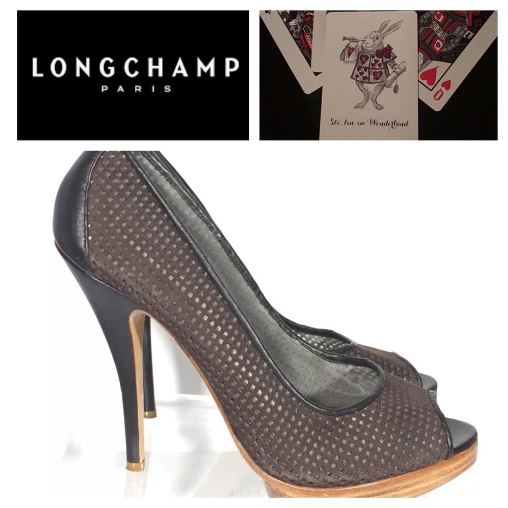 Longchamp Perforated  Leather Heels 40 US 9.5/10